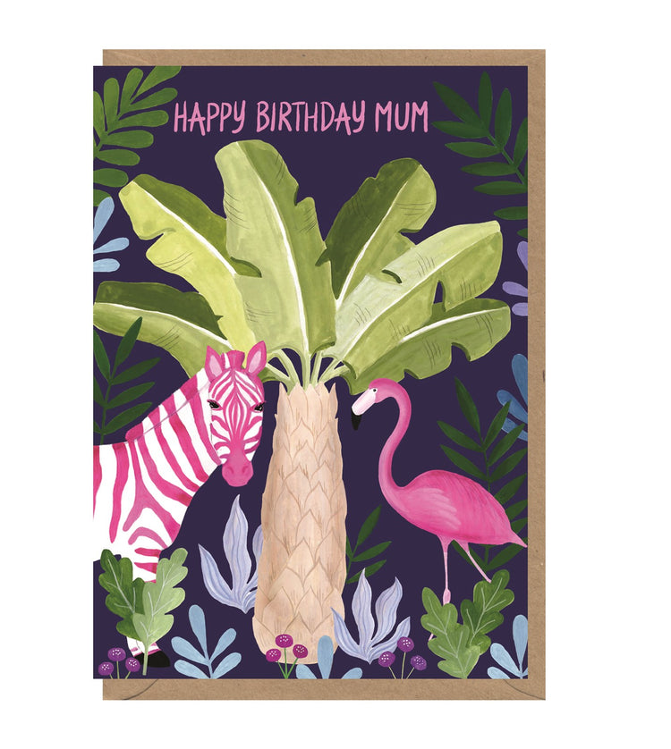 Zebra Happy Birthday Mum Card