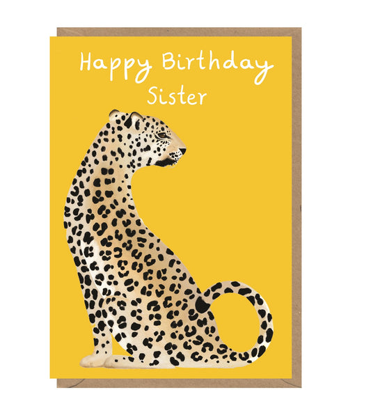 Big Cat Sister Birthday Card