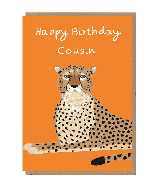 Big Cat Cousin Birthday Card