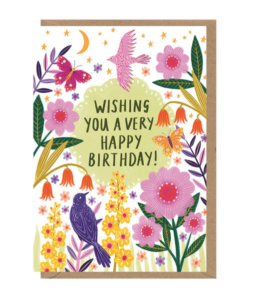 Birds and Flowers card