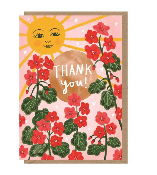 Thank you Sun and Flowers Card