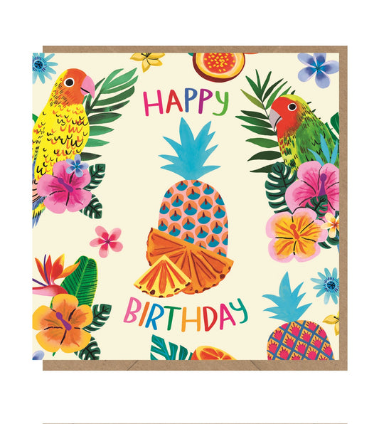 Tropical Pineapple Birthday Card