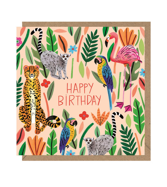 Tropical Animals Birthday Card