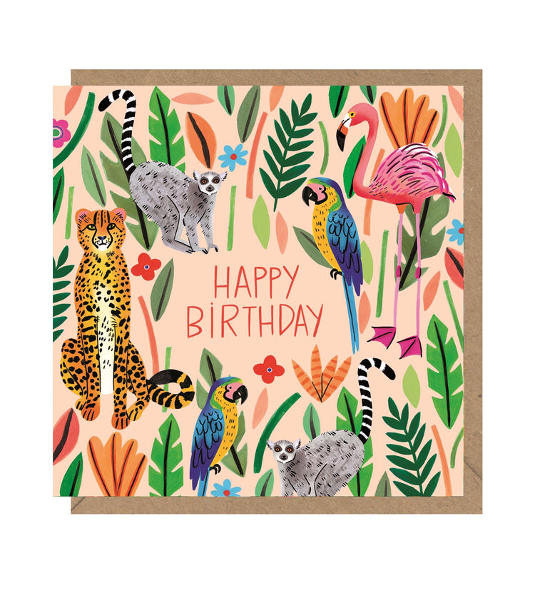 Tropical Animals Birthday Card