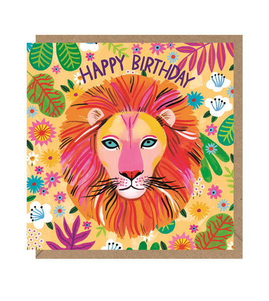 Lion Face Birthday Card