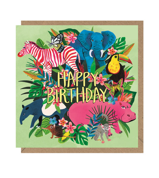 Animal Burst Birthday Card