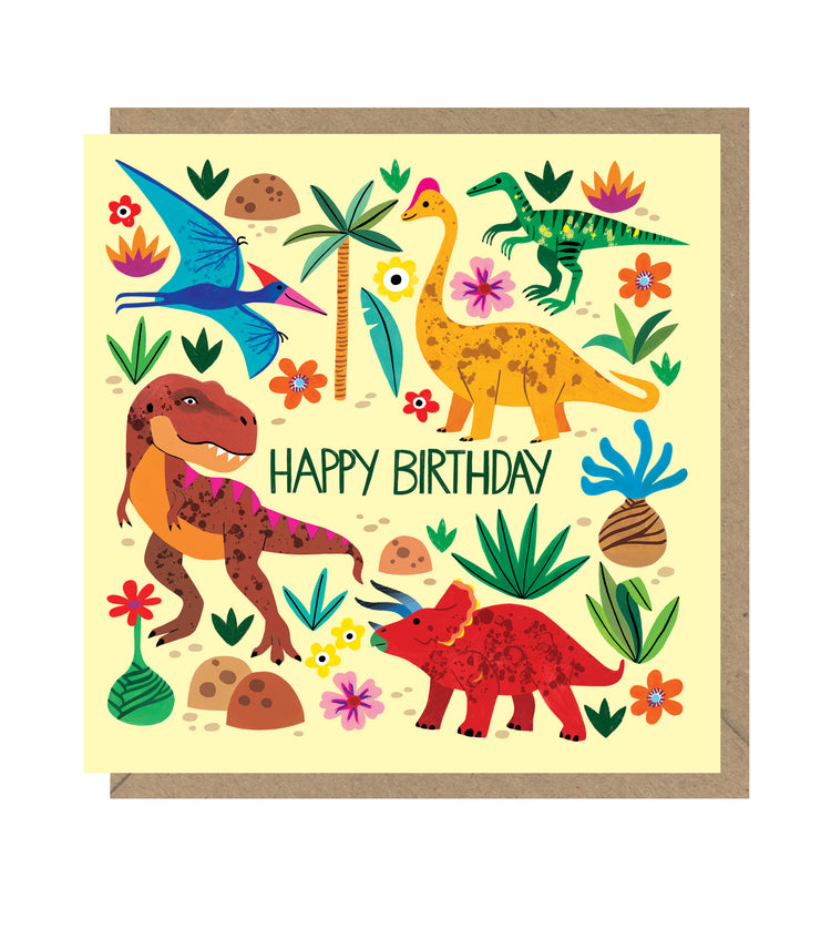 Mixed Dinosaurs Birthday Card