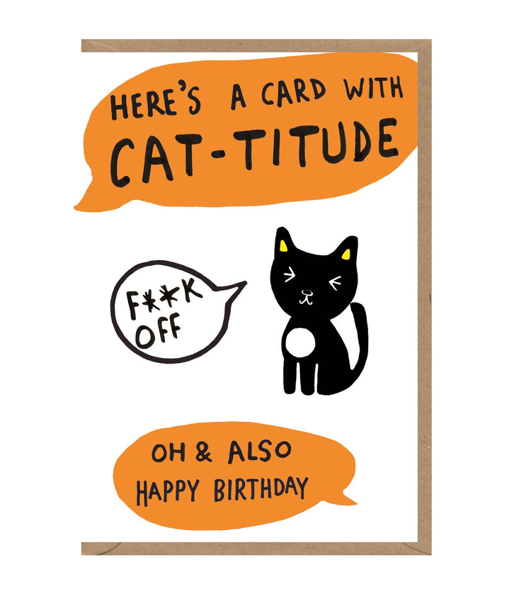Cat-titude Birthday Card