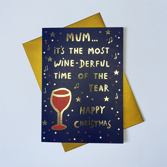 Mum Wine Xmas Card