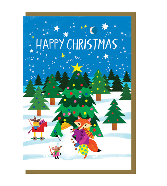 Happy Christmas Dancing in the Snow Card