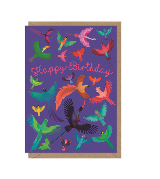 Birthday Tropical Birds Card