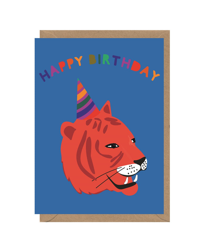 Happy Birthday Party Tiger Card