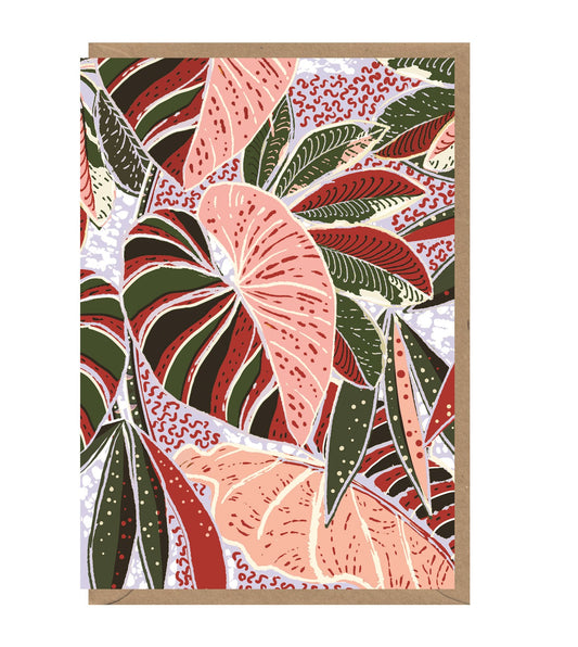 Lilac & Red Flowers Card