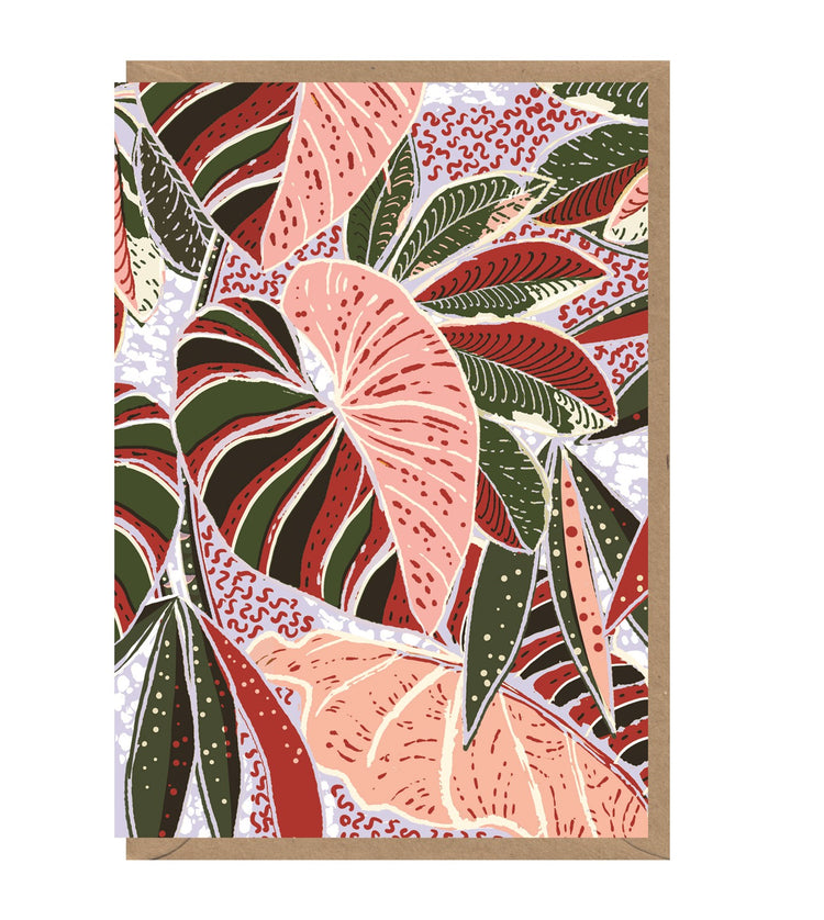 Lilac & Red Flowers Card