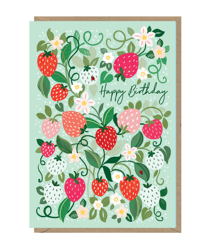 Strawberries Birthday Card