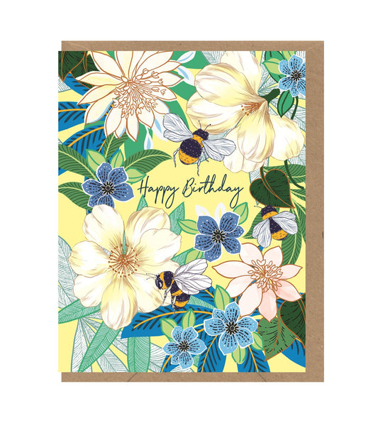 Birthday Bees & Flowers Card