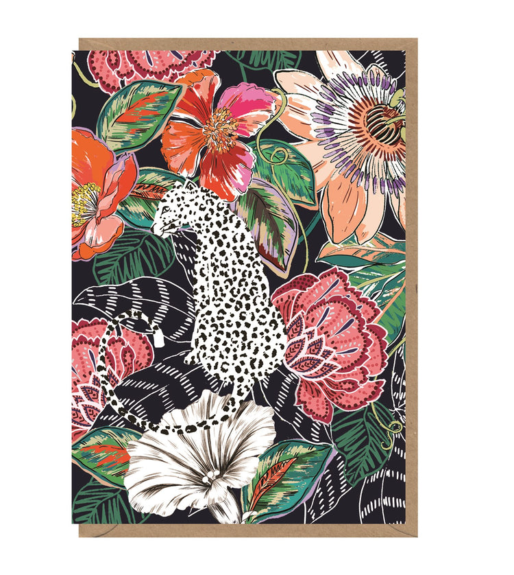 Leopard & Peony Card