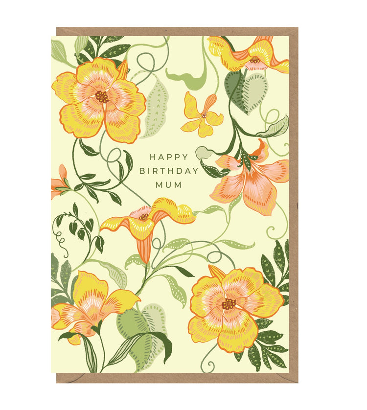 Floral Happy Birthday Mum Card