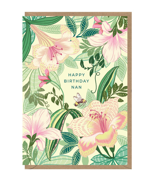 Floral Happy Birthday Nan Card