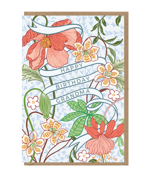 Floral Happy Birthday Grandma Card