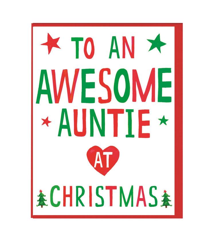 Xmas Awesome Auntie Mini Card