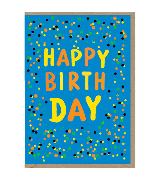 Happy Birthday Blue Dotty Card