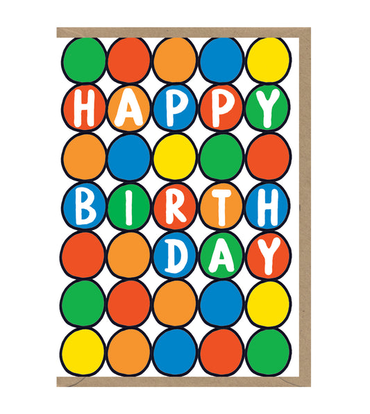 Happy Birthday Colourful Circles Card
