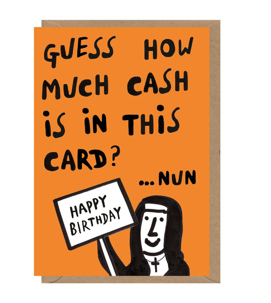 Nun Cash Birthday Card
