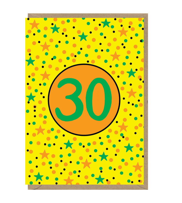 Age 30 Neon Birthday Card