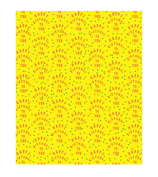 Yellow Happy Birthday Giftwrap