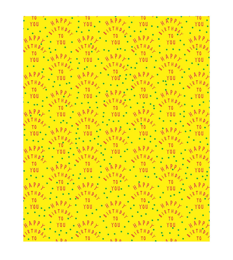 Yellow Happy Birthday Giftwrap