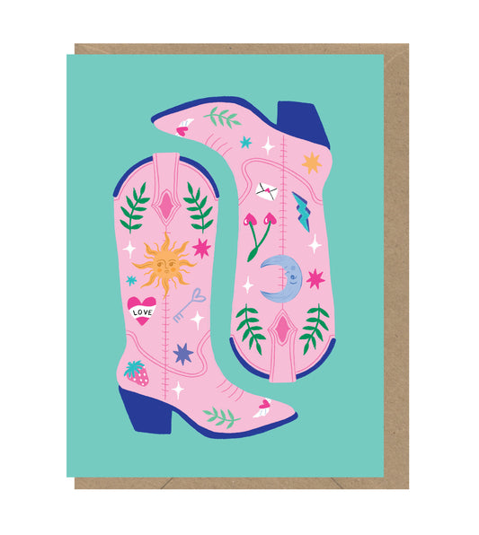Cowboy Boots Blank Mini Card