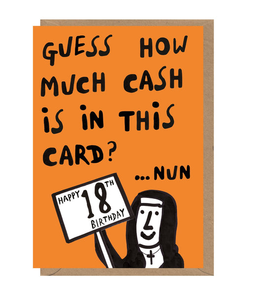 Nun 18th Birthday Card